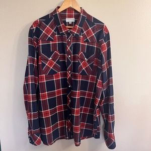 Men’s Long Sleeve Western Pearl Snap Buttondown Brushed Cotton Tecovas Shirt 2XL